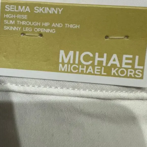 Michael Kors White Selma Skinny Jeans 22W - Picture 4 of 5
